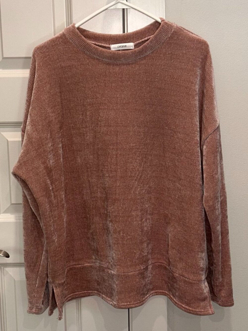 Cherish Crewneck Soft Mauve Colored Top